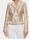 Guess Olivia Women's Short Biker Jacket for Spring or Autumn Gold