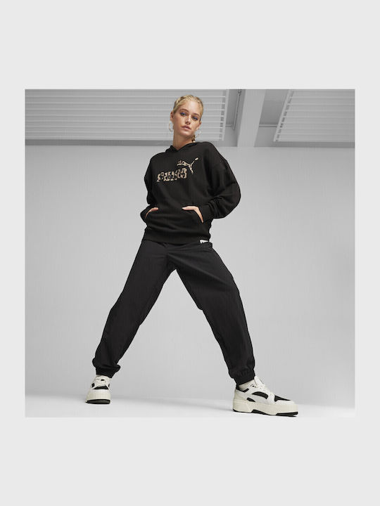 PUMA Долнище на анцуг с гума Черен