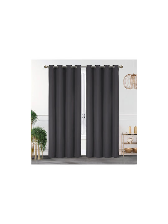Chios Hellas Curtain Blackout with Grommet Gray 140x260cm