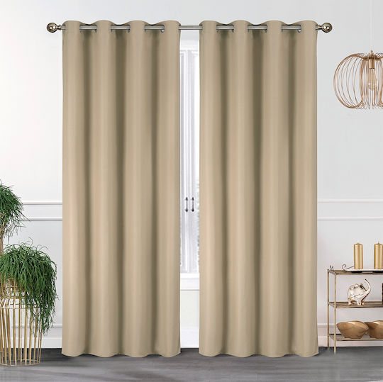 Chios Hellas Συσκότισης με Τρουκς Beige 140x260εκ. Chios Hellas Συσκότισης με Τρουκς Beige 140x260εκ.