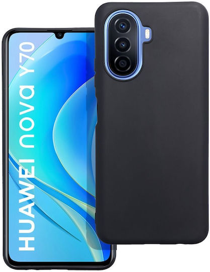 Matt Umschlag Rückseite Silikon 1.2mm Schwarz (Huawei Nova Y70)