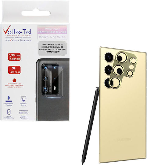 Volte-Tel Glass Cover Camera Protection Tempered Glass Yellow for the Samsung S24 Ultra 5G S928 8353239