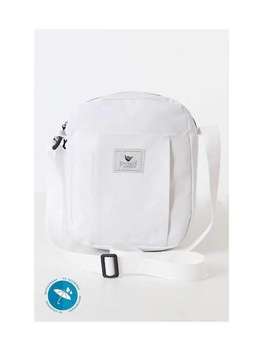 Shaka Ανδρική Τσάντα Ώμου / Χιαστί Λευκή