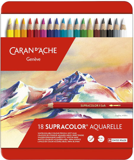 Caran D'ache Комплект цветни моливи Акварелни в кутия 18бр Пакет от 1 опаковки