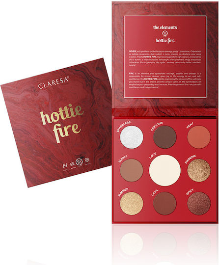 Claresa Παλέτα με Σκιές Ματιών σε Στερεή Μορφή Hottie Fire 12gr