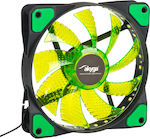 Akyga AW-12E-BG Case Fan 120mm with Green Lighting and Connection 3-Pin / 4-Pin Molex 1pcs Green