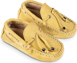 Babywalker Yellow Baptism Leather Moccasins