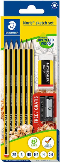 Staedtler Σετ 6 Μολύβια HB με Ξύστρα και Γόμα