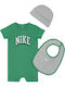Nike Комплект Бебешко Боди Къс ръкав Green 3бр