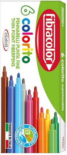 Fibracolor Colorito Zeichenmarker Dünne Set 6Stück