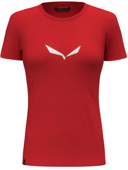 Salewa Solidlogo Women's Athletic T-shirt Fast Drying Red