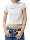 Calvin Klein Femeie Crop Tricou Alb