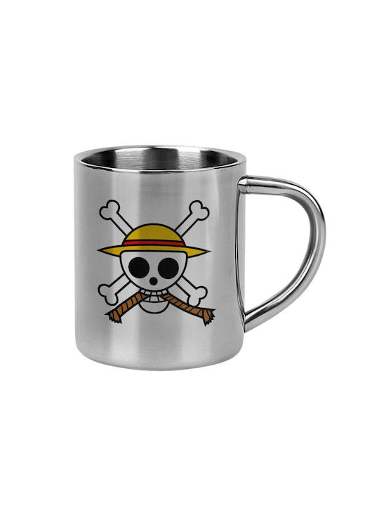 Koupakoupa Onepiece Skull Cană Metalic Argintiu...