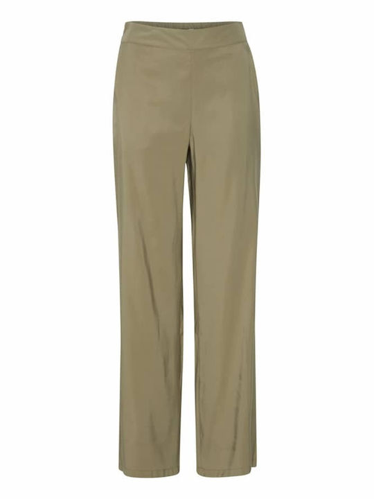 B.Younq Women's Chino Trousers with Elastic Green