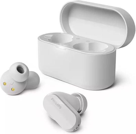 Philips Tat3508 In-ear Bluetooth Handsfree Ακουστικά με Αντοχή στον Ιδρώτα και Θήκη Φόρτισης Λευκά