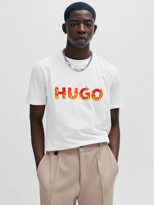 Hugo Boss Ανδρική Μπλούζα Κοντομάνικη Λευκή