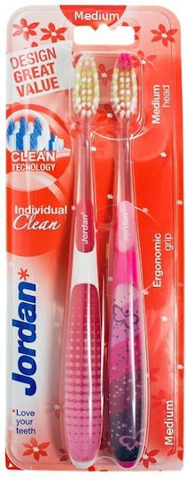 Jordan Clean Kinderzahnbürsten 2 Stück Fuchsia