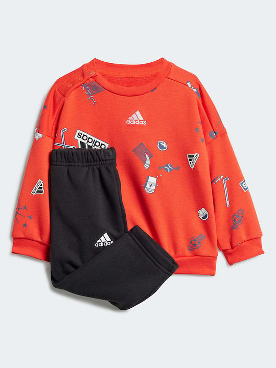 Adidas Kids Sweatpants Set Red 2pcs