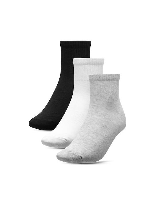 4F Athletic Socks White 3 Pairs