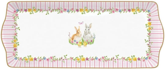 Easy-Life Servierplatte Rechteckig aus Porzellan Bunt 35x15cm 1Stück