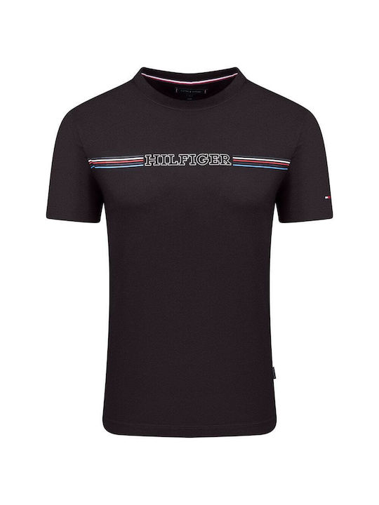 Tommy Hilfiger Bluza Bărbătească cu Mânecă Scurtă BLACK