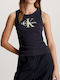 Calvin Klein Women's Blouse Cotton Sleeveless Black