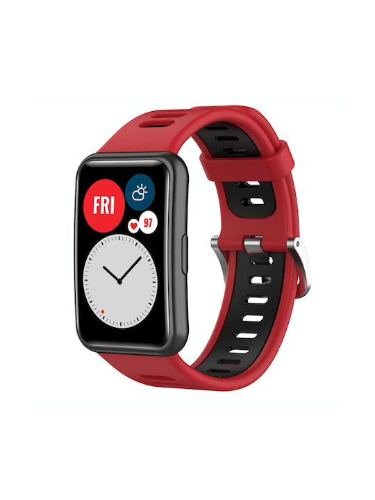 Two-color Armband Silikon Rot (Huawei Watch Fit)