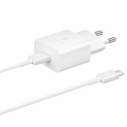 Samsung Ladegerät mit USB-C Anschluss und Kabel USB-C - USB-C 15W Weißs (EP-T1510EWE + EP-DA705BWE Bulk)