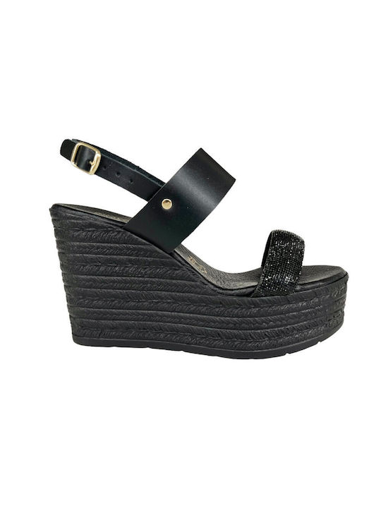 Gkavogiannis Sandals Platforme dama Negre