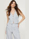 Women's Vest with Buttons Gray