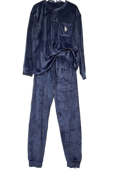 Notte Stella Winter Damen Pyjama-Set Baumwolle Dark Blue