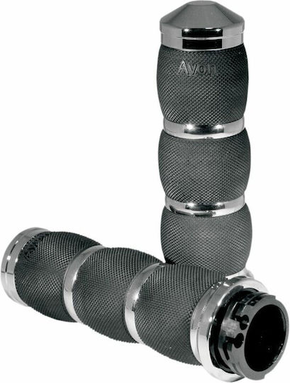 Avon Air Cushioned Grips Black Anodized Harley Davidson 96-22 Dual Throttle Cables Excl Street Nu
