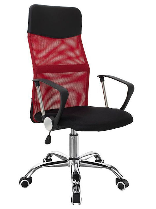 Καρέκλα Διευθυντική με Ανάκλιση και Ρυθμιζόμενα Μπράτσα Joel I Μαύρο-κόκκινο Pakketo