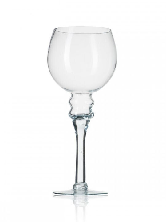 Palma Emporio Candle Holder Glass in Transparent Color 11x11x30.5cm 1pcs