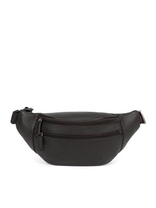 Hexagona Leather Waist Bag Brown