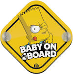 Koupakoupa Semn Baby on Board cu Ventuză Bart Simpson