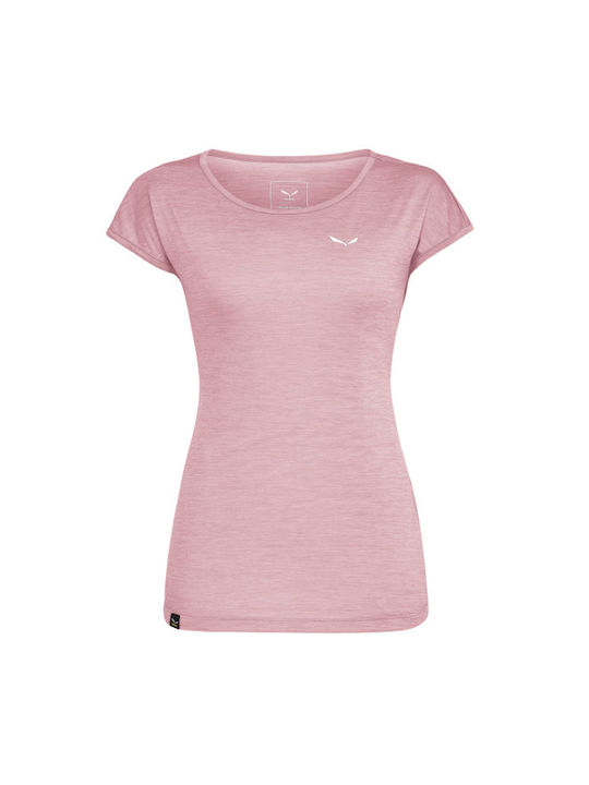 Salewa Damen Sportlich T-shirt Schnell trocknend Polka Dot Rosa