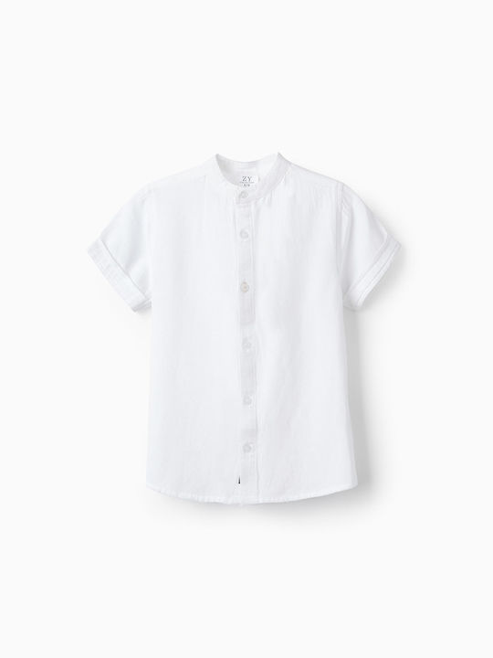 Zippy Kids Linen Shirt White