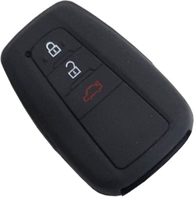 Silicone Car Key Cover Case with 3 Buttons for Toyota Black