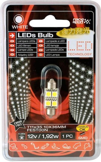 Racesport Lămpi Autoturismului C5W / T11 Canbus LED Alb 1buc