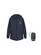 Wasserdichtes Kinder Casual Jacke Kurz mit Kapuze Dunkelblau