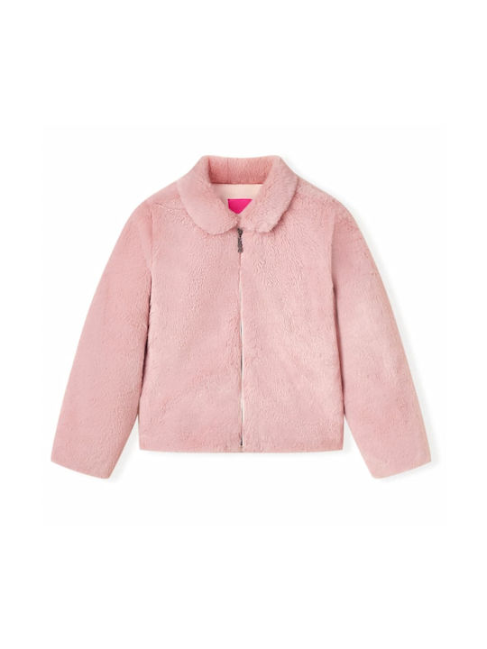 vidaXL Kids Fur Coat Ροζ