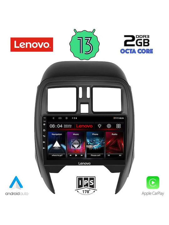 Lenovo Sistem Audio Auto pentru Nissan Micra 2014-2017 (Bluetooth/USB/WiFi/GPS/Apple-Carplay/Android-Auto) cu Ecran Tactil 9"