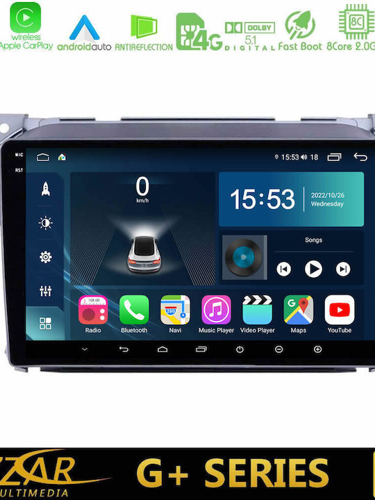 Bizzar Sistem Audio Auto pentru Suzuki Înălțime Nissan Pixo 2009-2013 (Bluetooth/USB/WiFi/GPS/Apple-Carplay/Android-Auto) cu Ecran Tactil 9"
