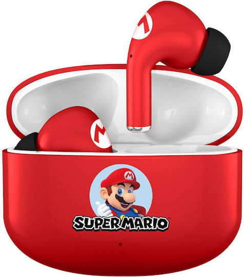OTL Super Mario Core In-ear Bluetooth Handsfree Ακουστικά με Θήκη Φόρτισης Κόκκινα