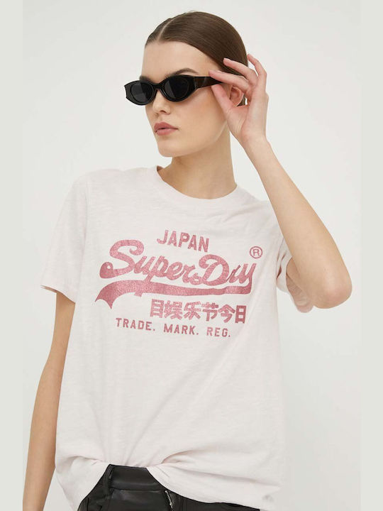 Superdry Damen T-Shirt Rosa