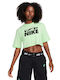 Nike Femeie Sport Crop Tricou Vapor Green