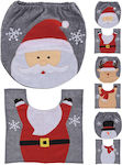 Set Christmas toilet cover and rug Christmas Decoration 2pcs in Gray color