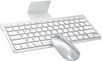 Omoton KB088+BM001 Wireless Bluetooth Keyboard & Mouse Set for Tablet English US White