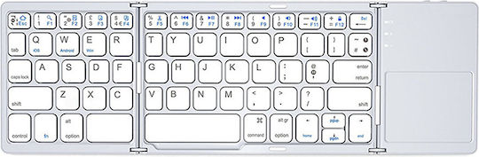 Foldable B033 Ασύρματο Bluetooth Πληκτρολόγιο Αγγλικό US Λευκό